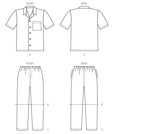 McCalls Men/Child Shirt, Shorts & Pants M6972