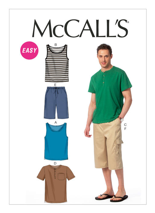 McCalls Men's Tops, T-Shirts & Shorts M6973