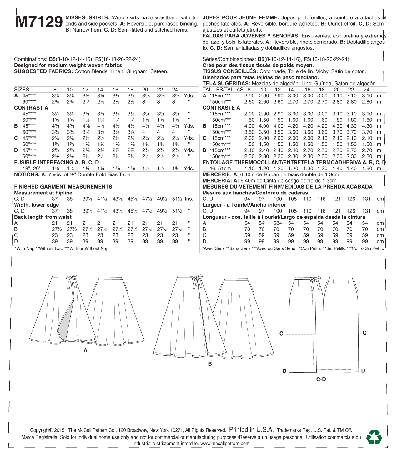 McCalls Skirts M7129