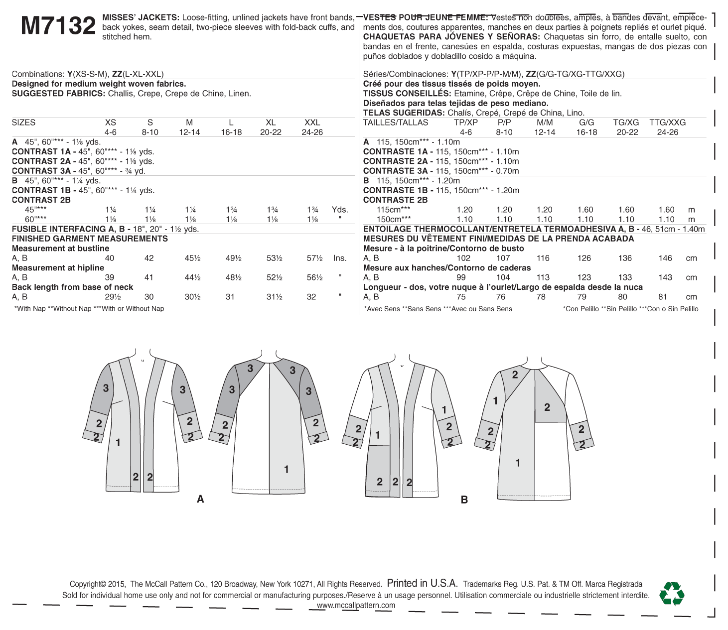 McCalls Jackets M7132