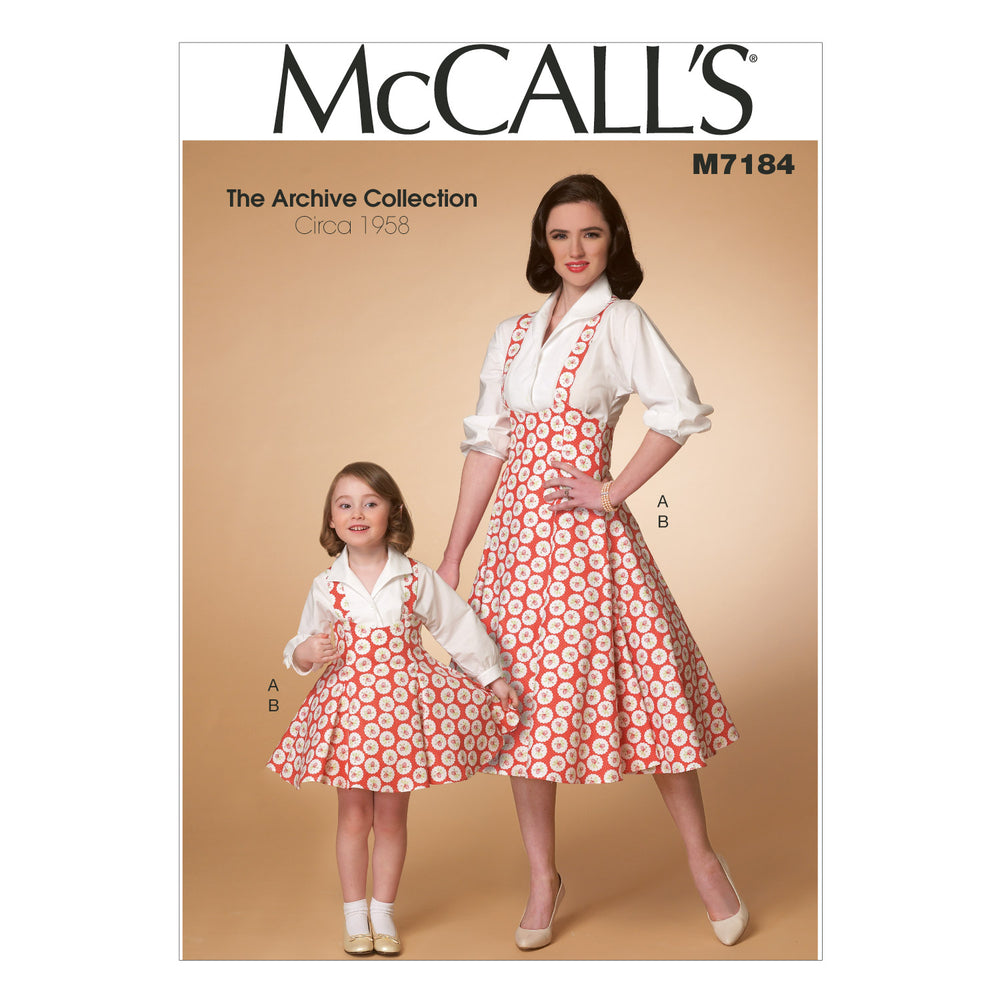 McCalls Women/Child Vintage Top & Dress M7184