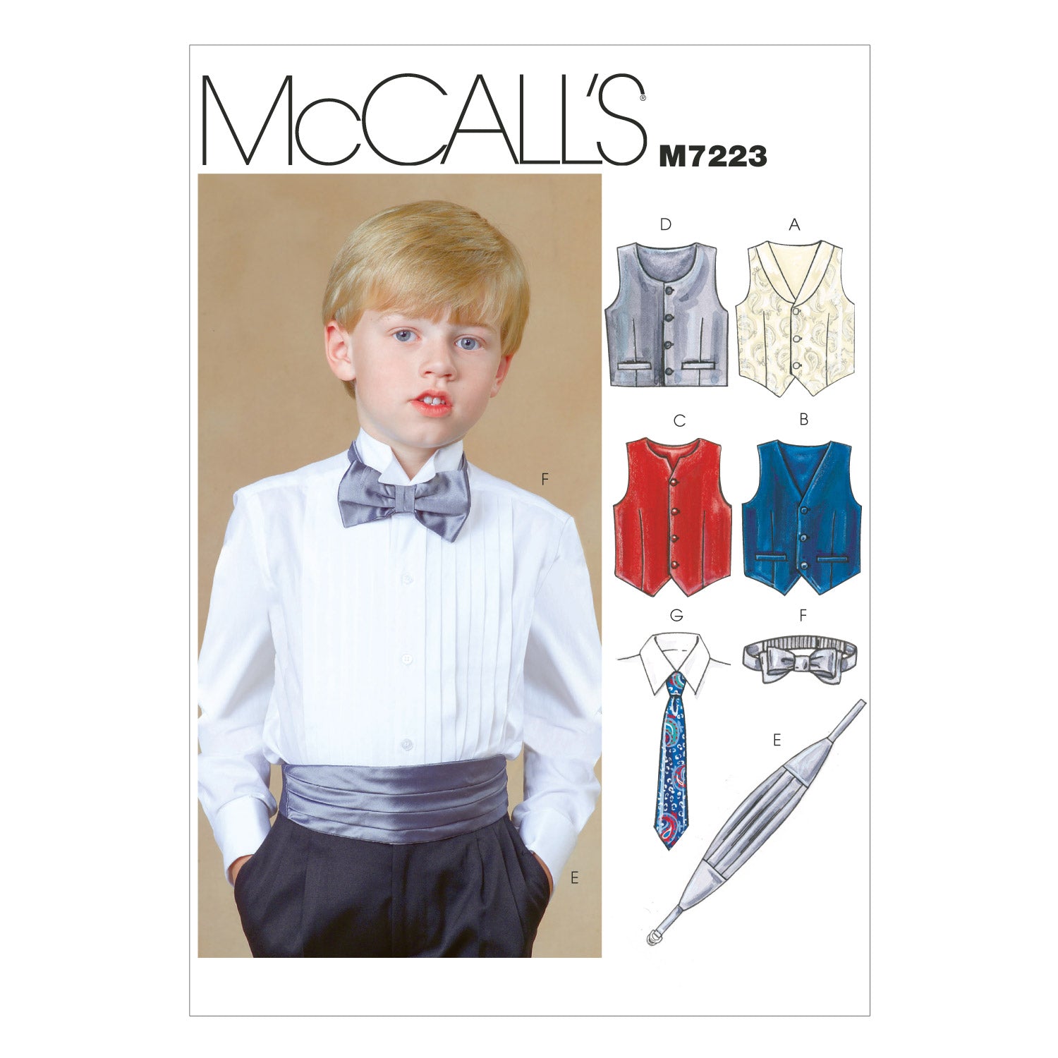 McCalls Child Waistcoats, Accessories M7223