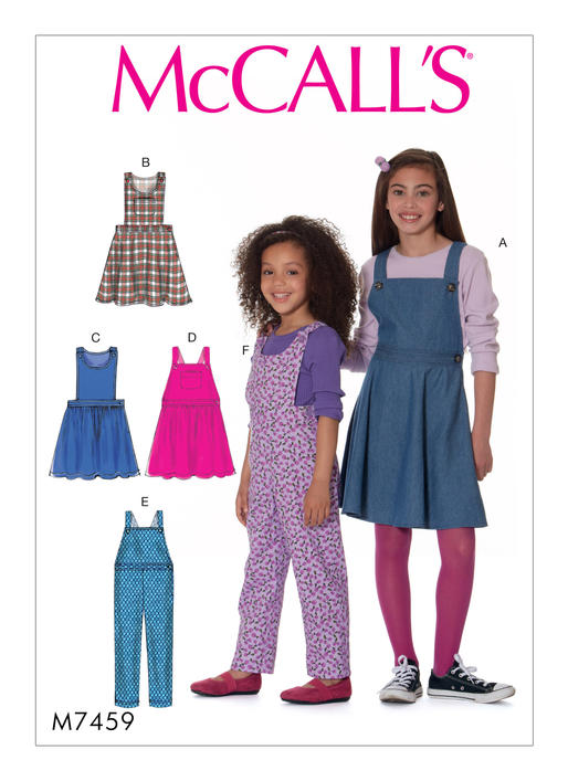 McCalls Child/Teen Pinafore, Dungarees M7459