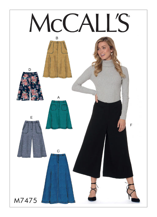 McCalls Skirts, Shorts and Culottes M7475