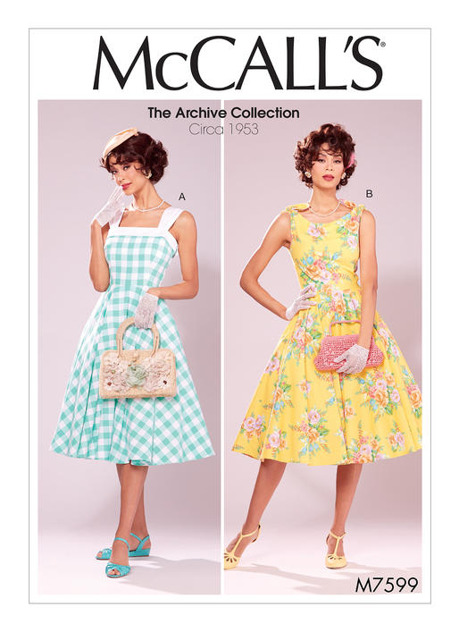 McCalls Vintage Dresses M7599 – The Fold Line McCalls Vintage Dresses M7599 – The Fold Line