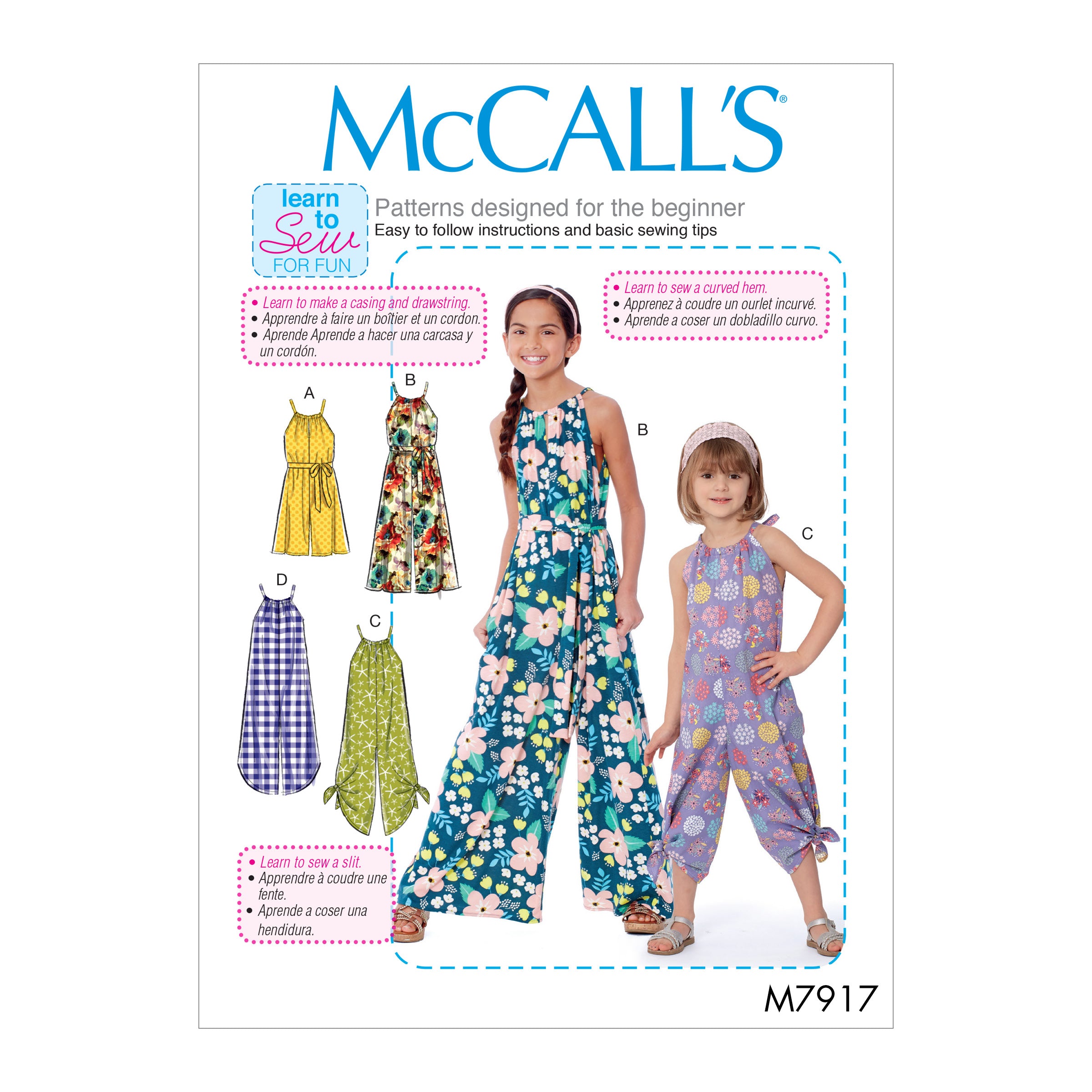 McCalls Child/Teen Romper and Jumpsuit M7917