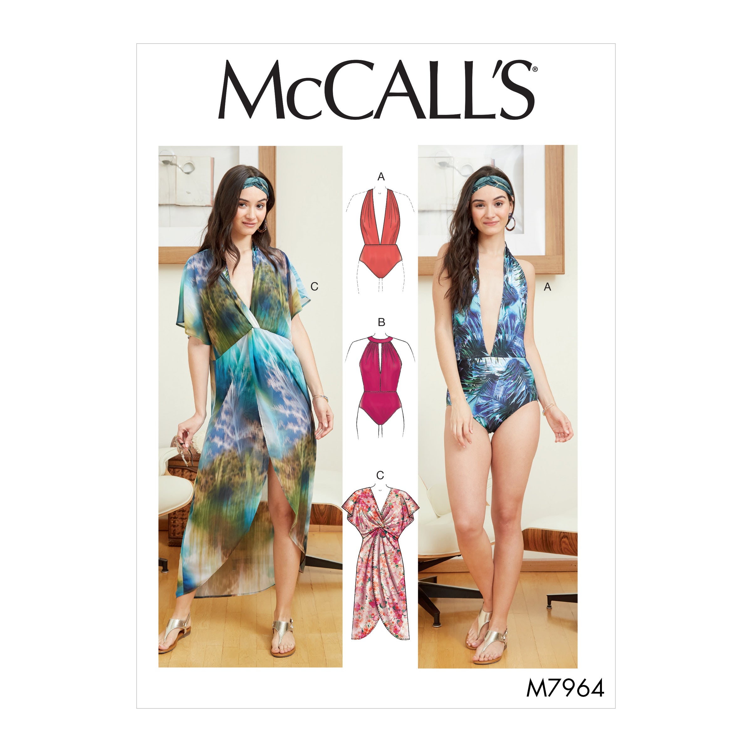 McCalls Swimsuit and Cover-Up M7964