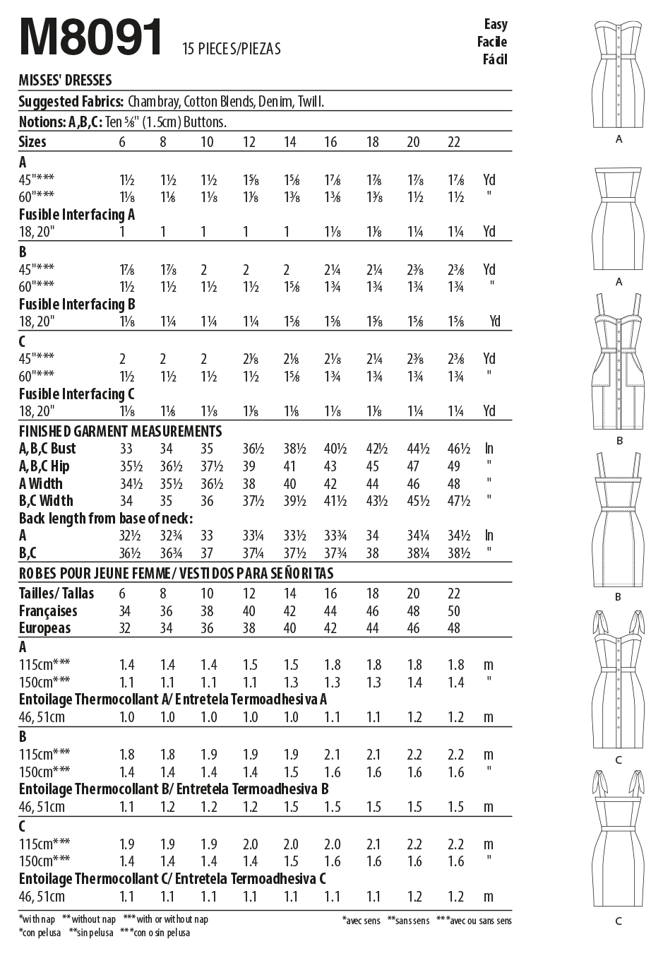 McCalls Dresses M8091