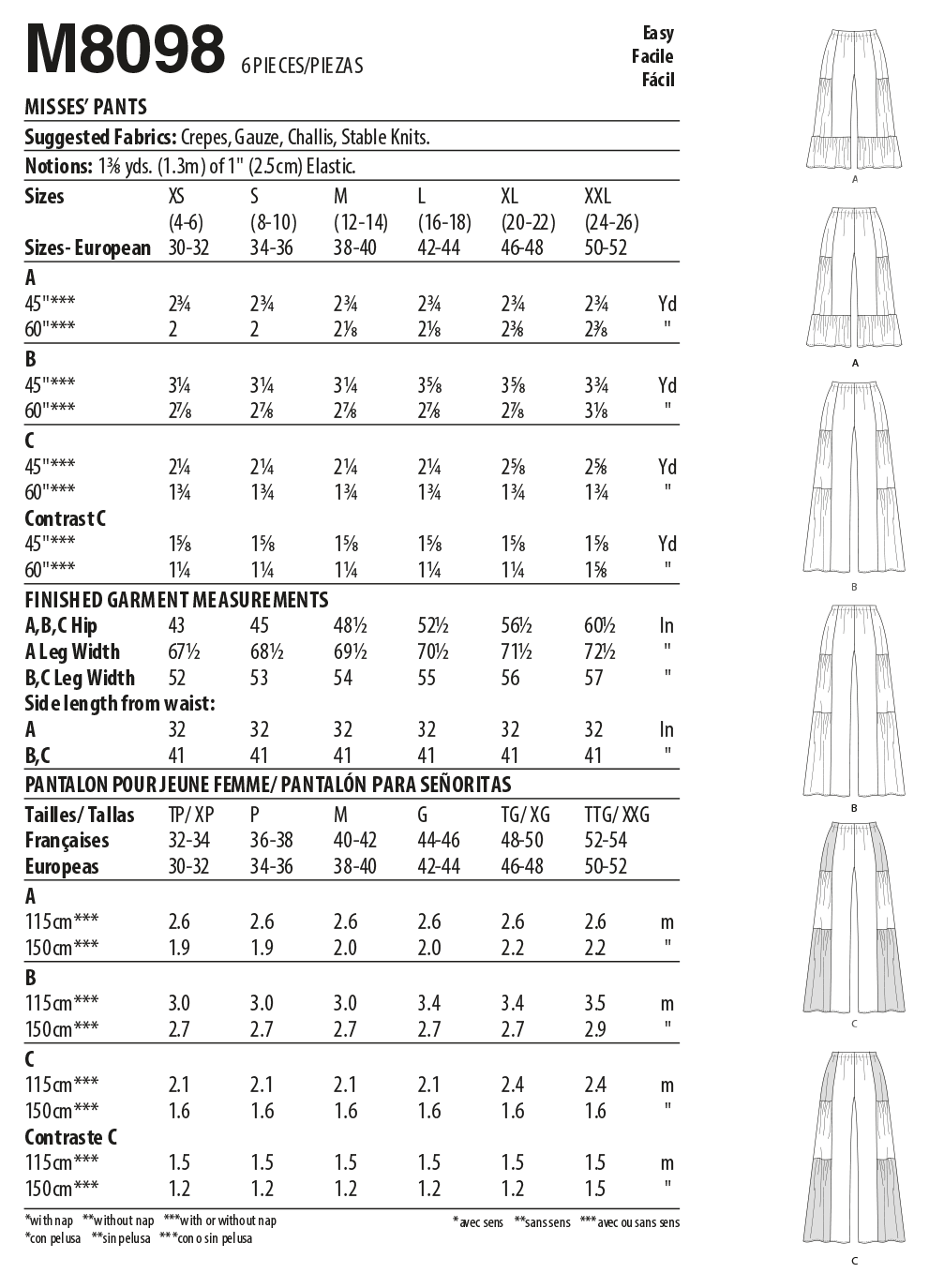 McCalls Trousers M8098