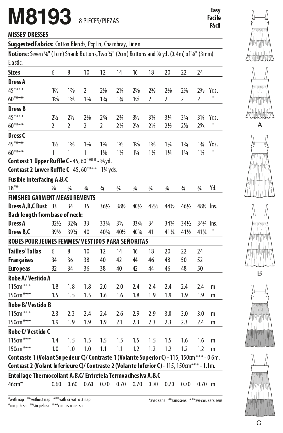 McCalls Dresses M8193