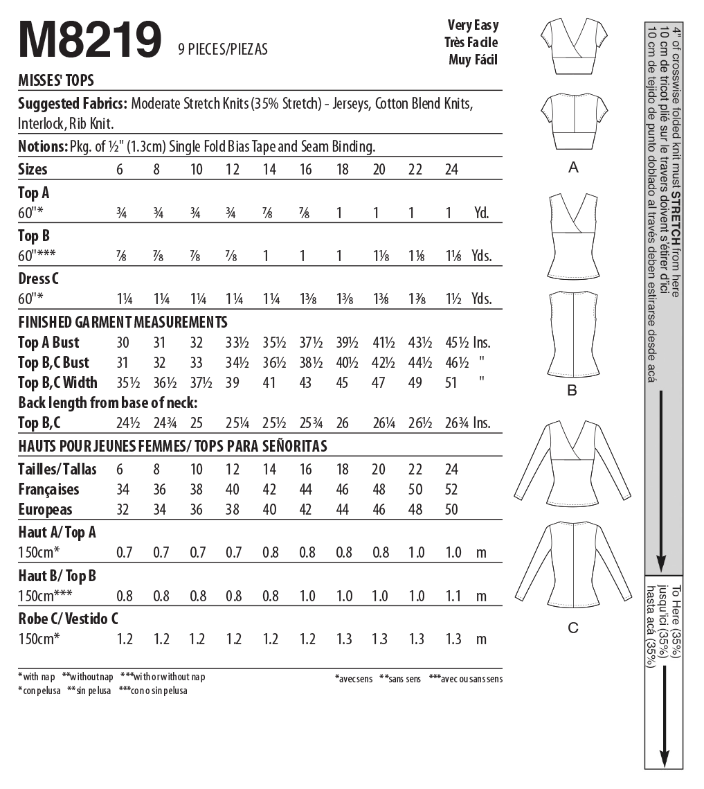 McCalls Tops M8219