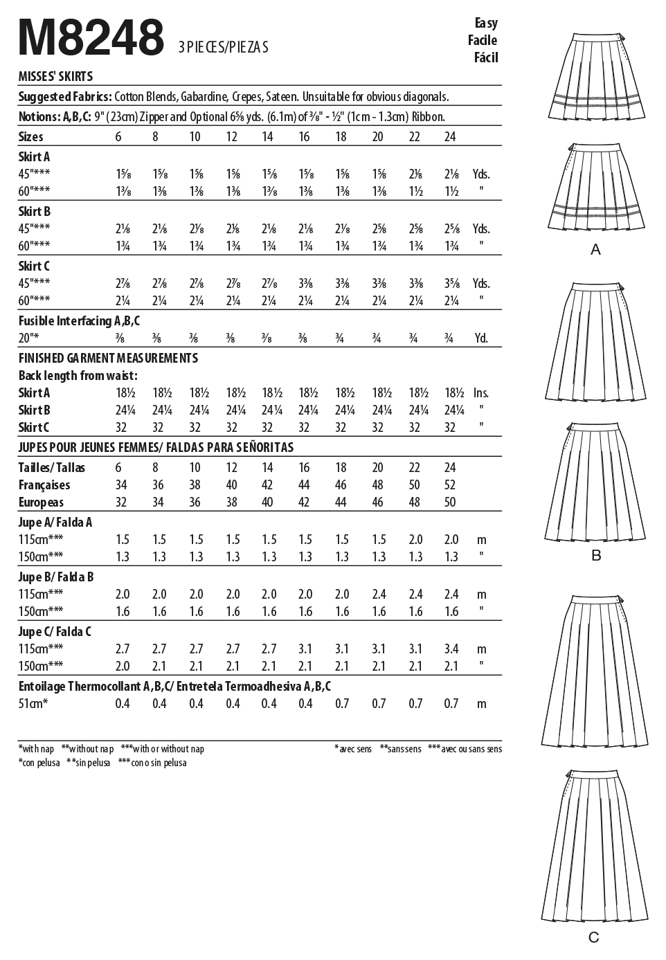 McCalls Skirts M8248