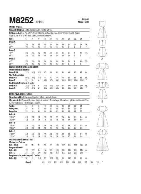 McCalls Dresses M8252