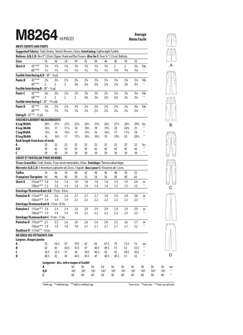 McCalls Men's Shorts and Trousers M8264