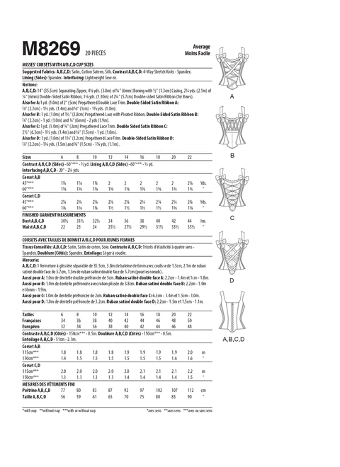 McCalls Corsets M8269