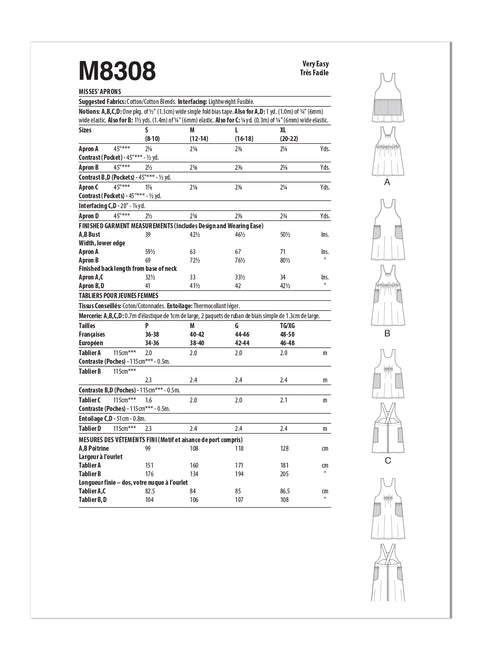 McCalls Aprons M8308