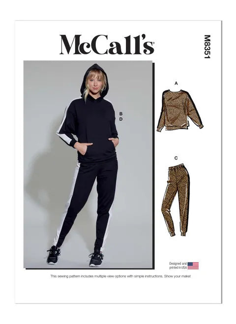 McCalls Lounge Pants/Joggers, Top and Hoodie M8351