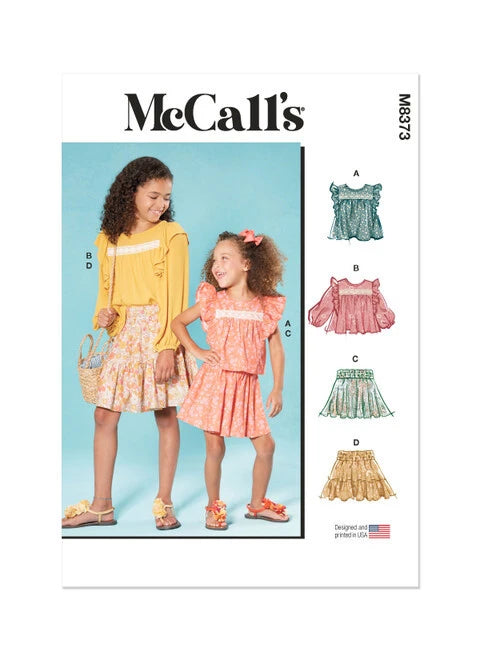 McCalls Child/Teen Top and Skirt M8373