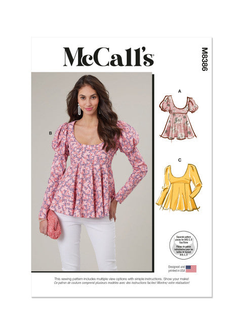 McCalls Tops M8386