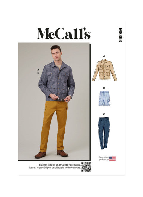 McCalls Men's Jacket, Shorts & Trousers M8393