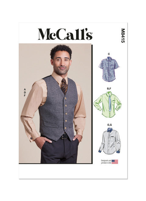 McCalls Men's Waistcoat & Shirt M8415