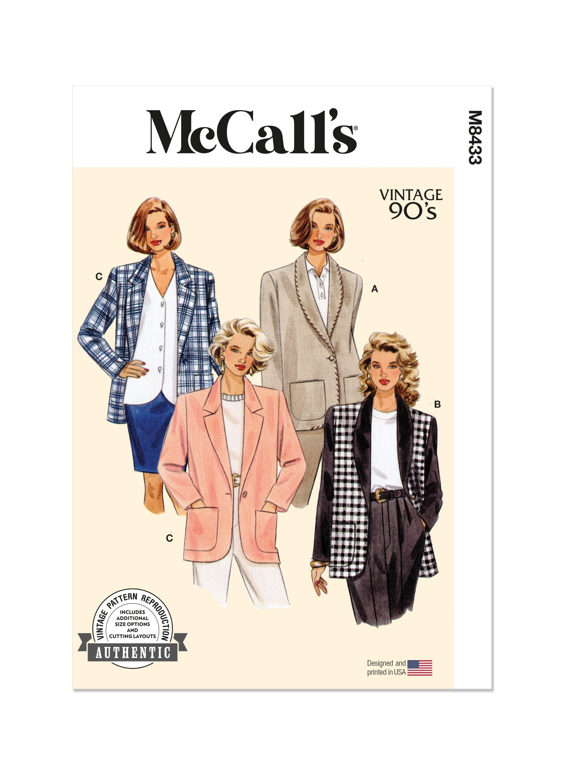 McCalls Vintage Jacket M8433