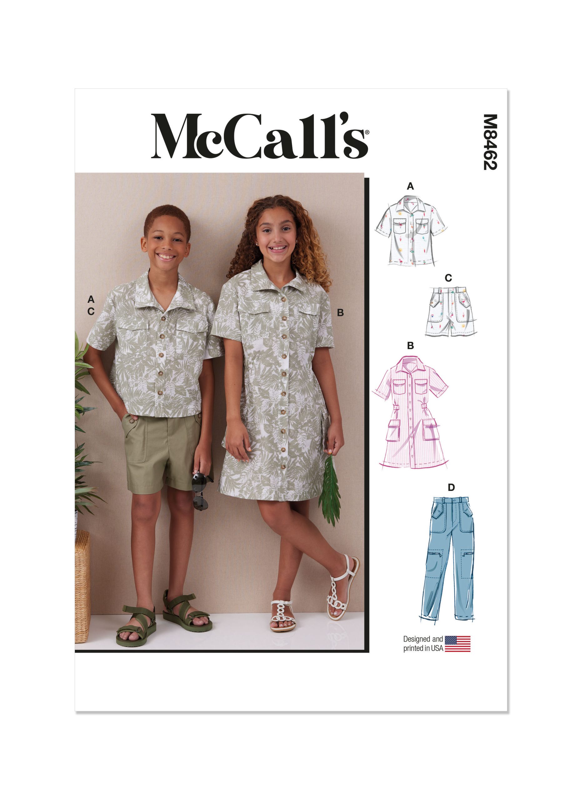 McCalls Child/Teen Shirt, Trousers, Shorts & Dress M8462