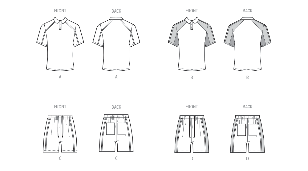 McCalls Men's Knit Tops & Shorts M8485