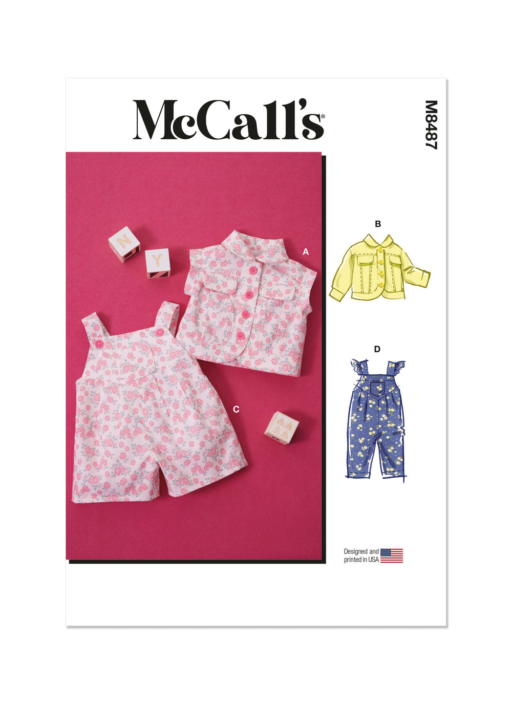 McCalls Baby Waistcoat, Jacket & Overalls M8487