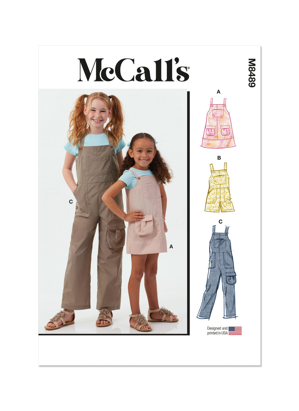 McCalls Child/Teen Pinafore & Overalls M8489