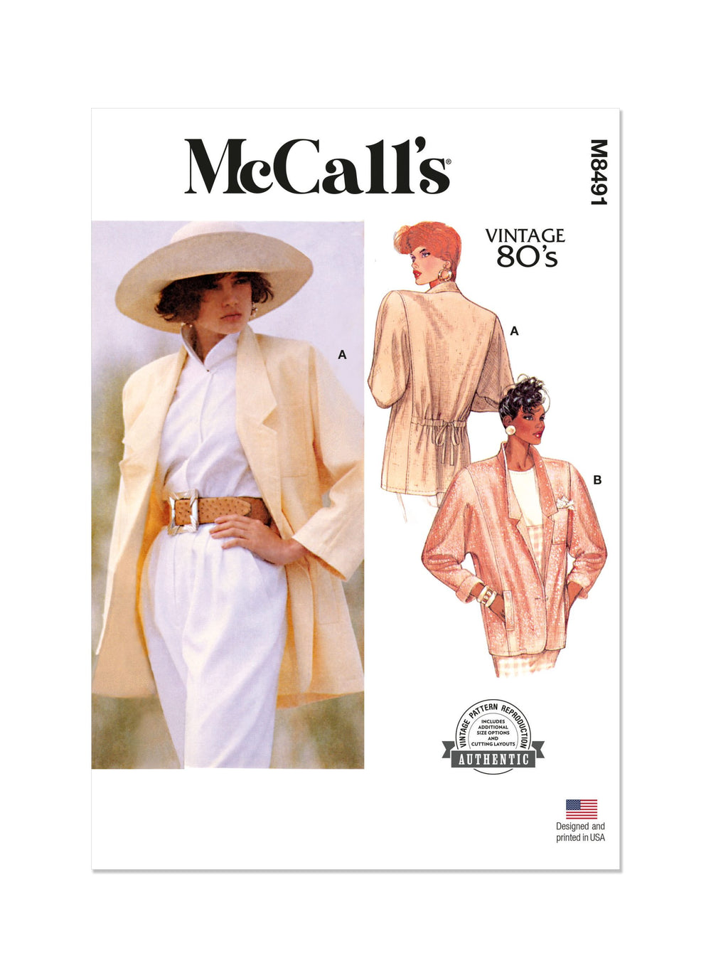 McCalls Vintage Jacket M8491