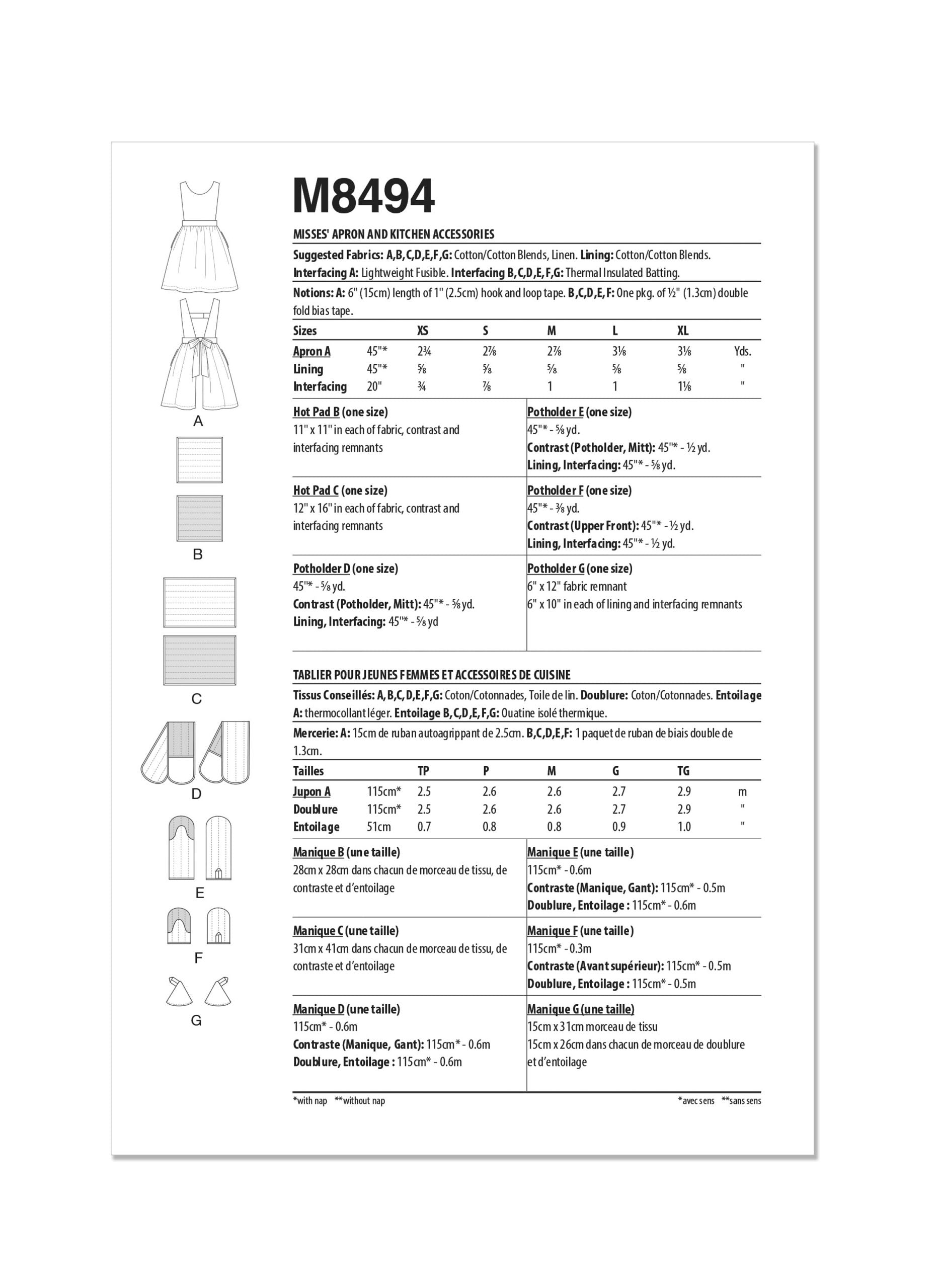 McCalls Kitchen Accessories M8494