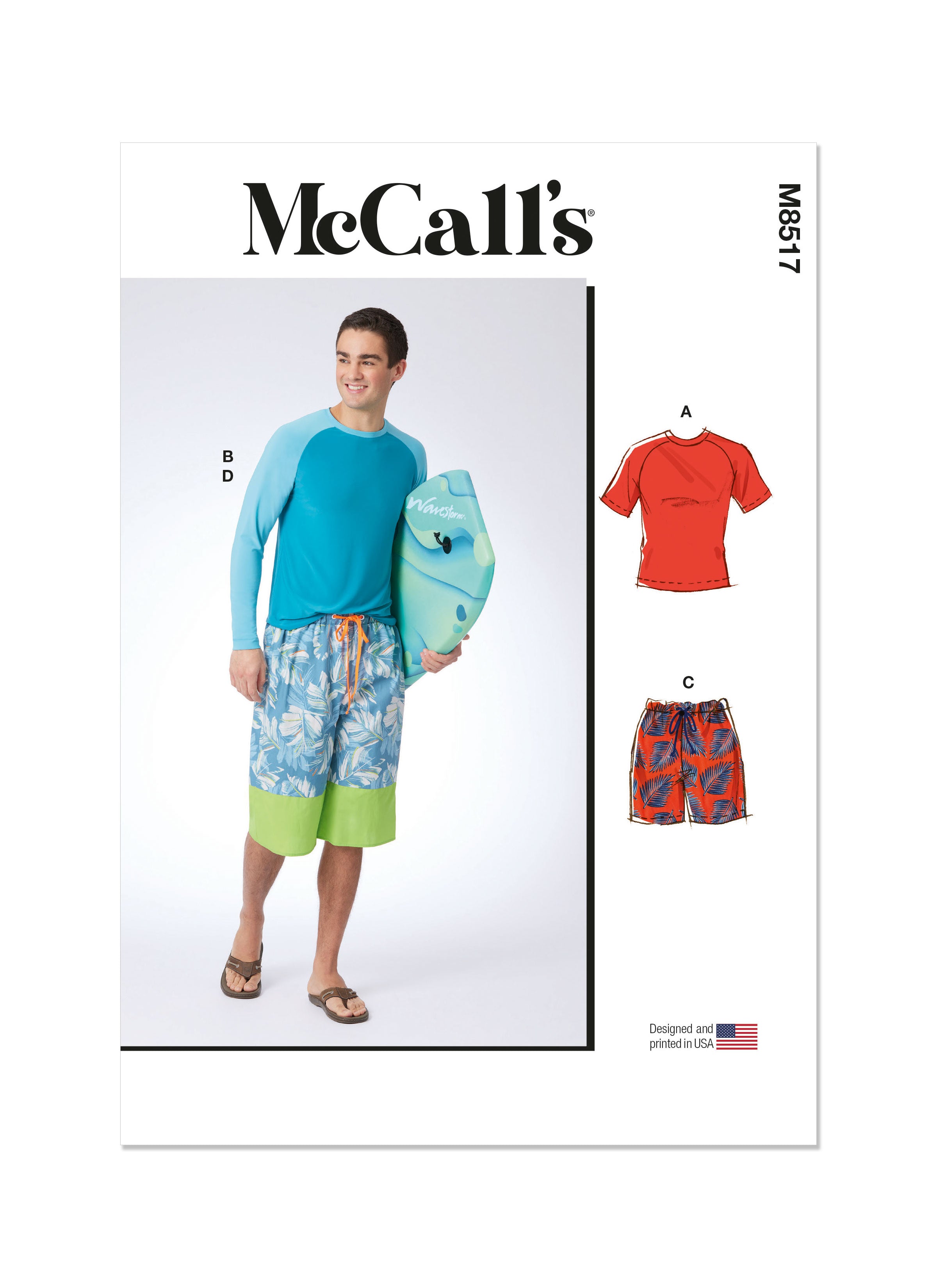 McCalls Men's Rashguards & Shorts M8517