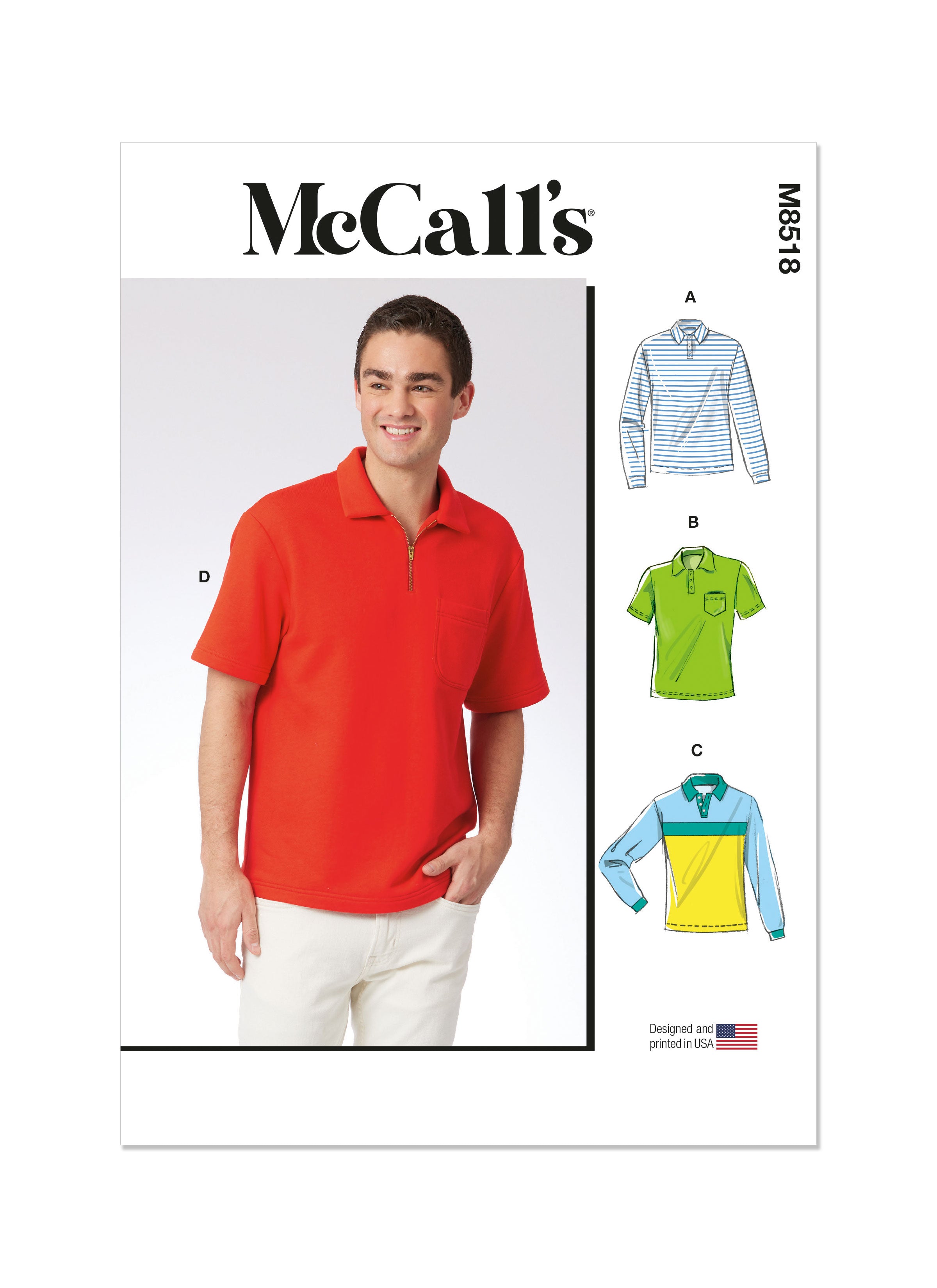 McCalls Men's Polo Shirts M8518