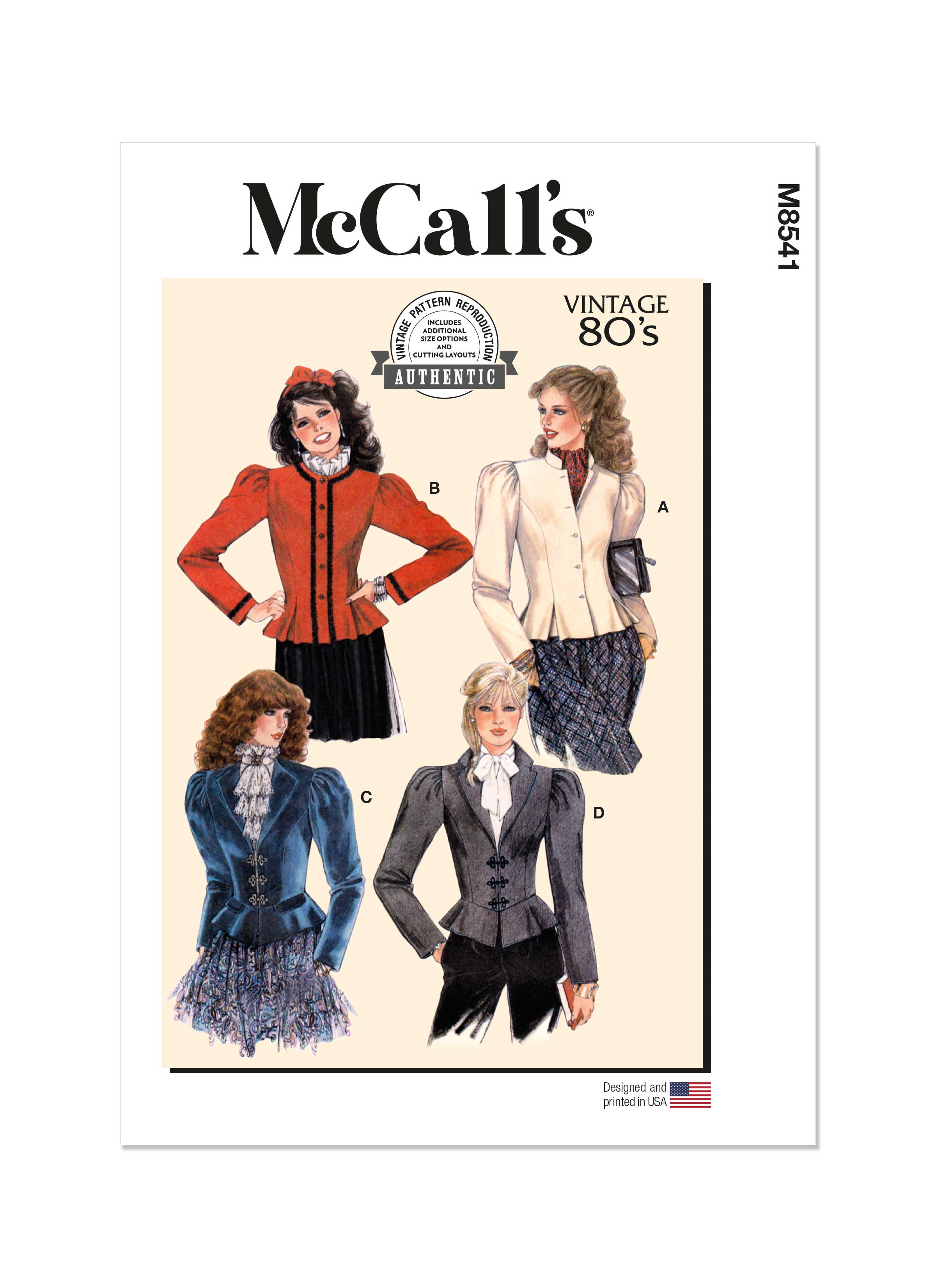 McCalls Vintage Jackets M8541