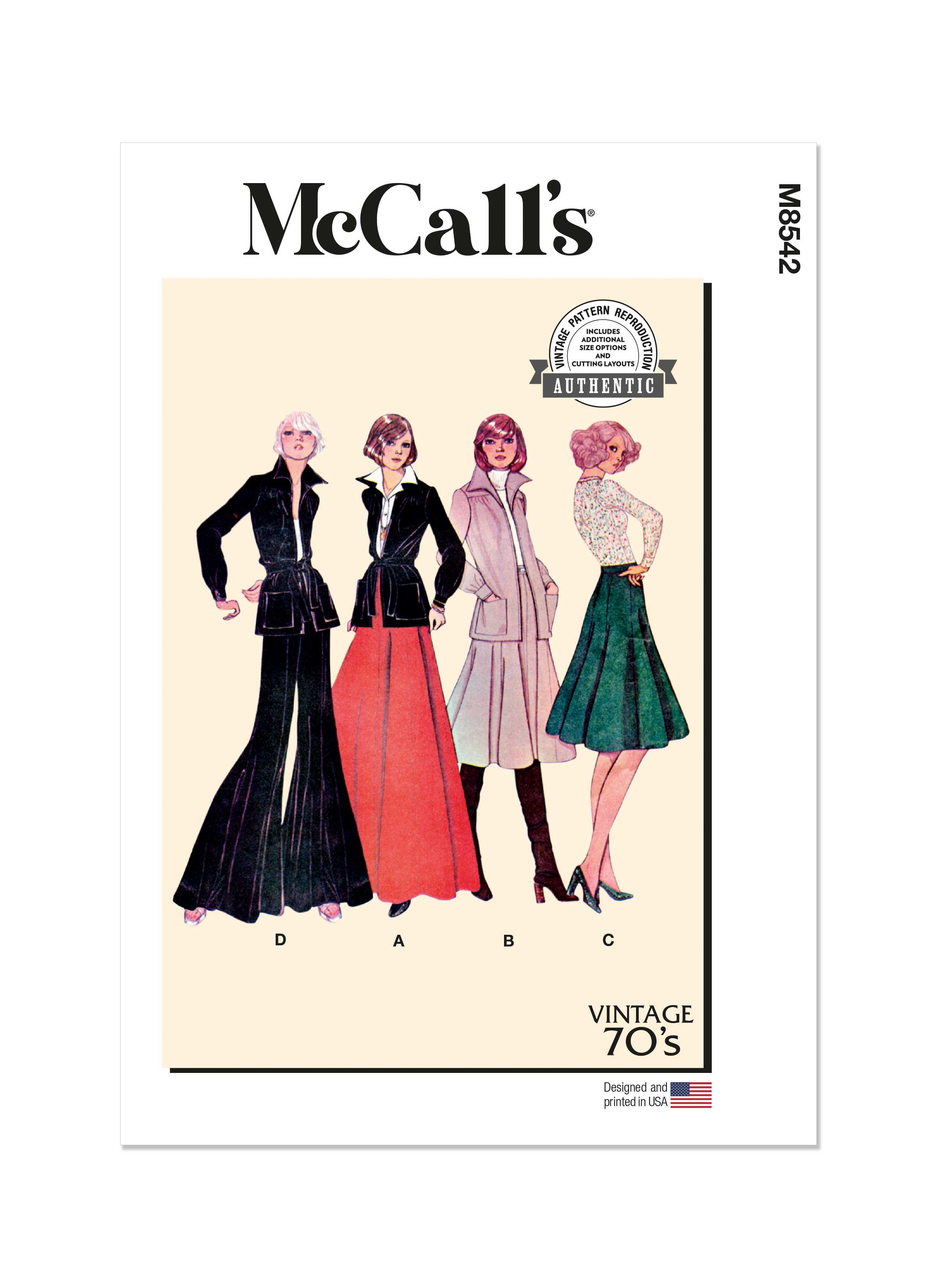 McCalls Vintage Jacket, Skirt & Trousers M8542