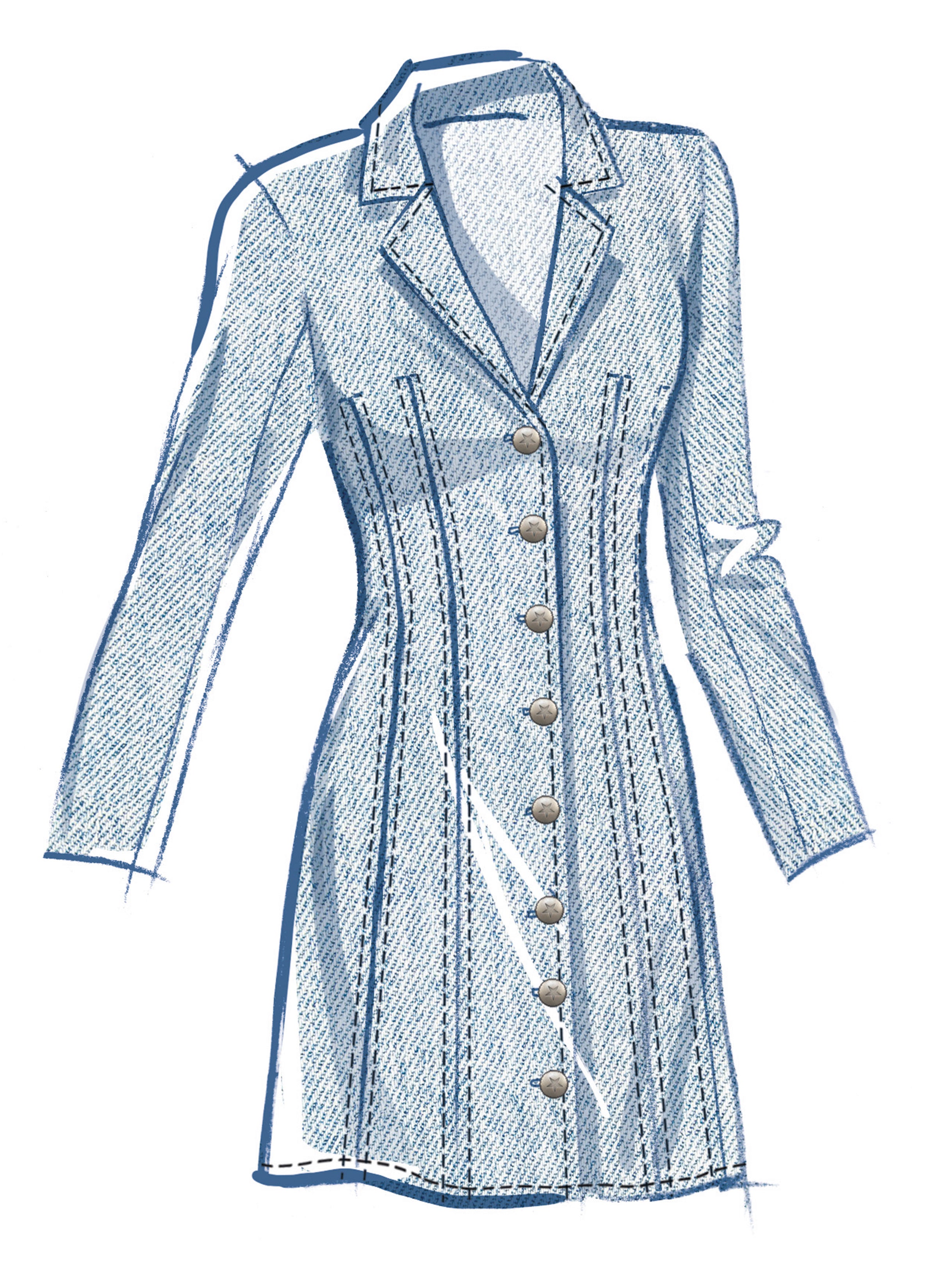 McCall's Misses' Fitted Button Front Mini Dress M8601