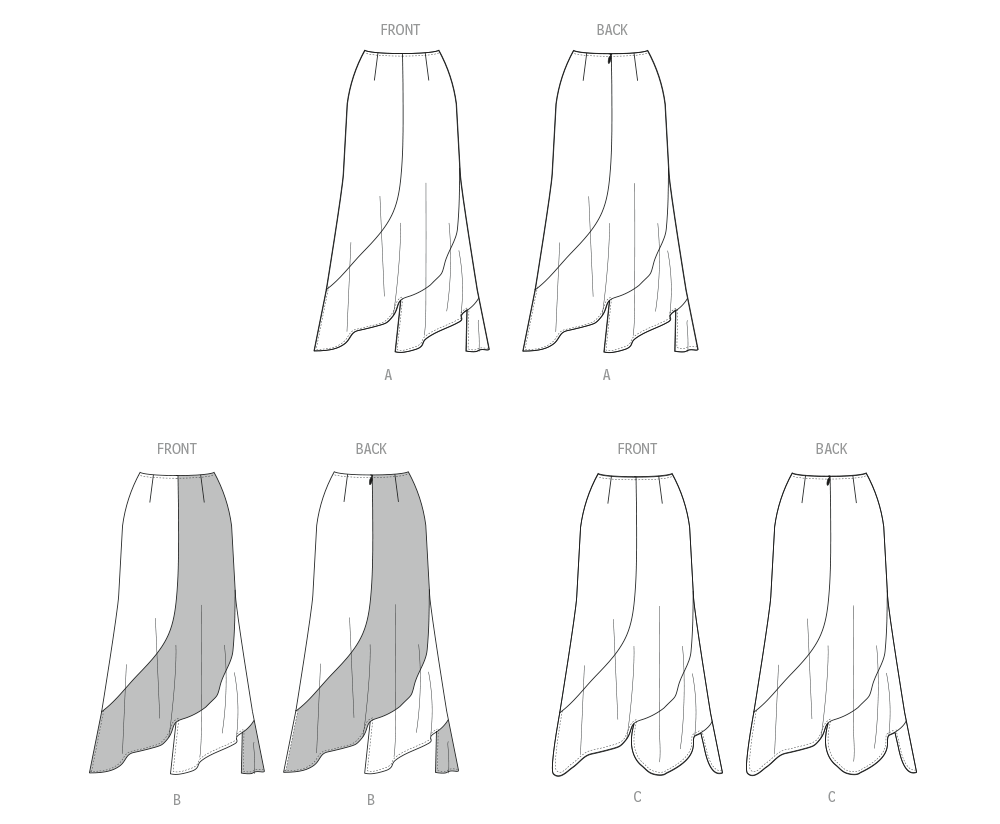 McCall's Misses' Asymmetric Skirt M8608