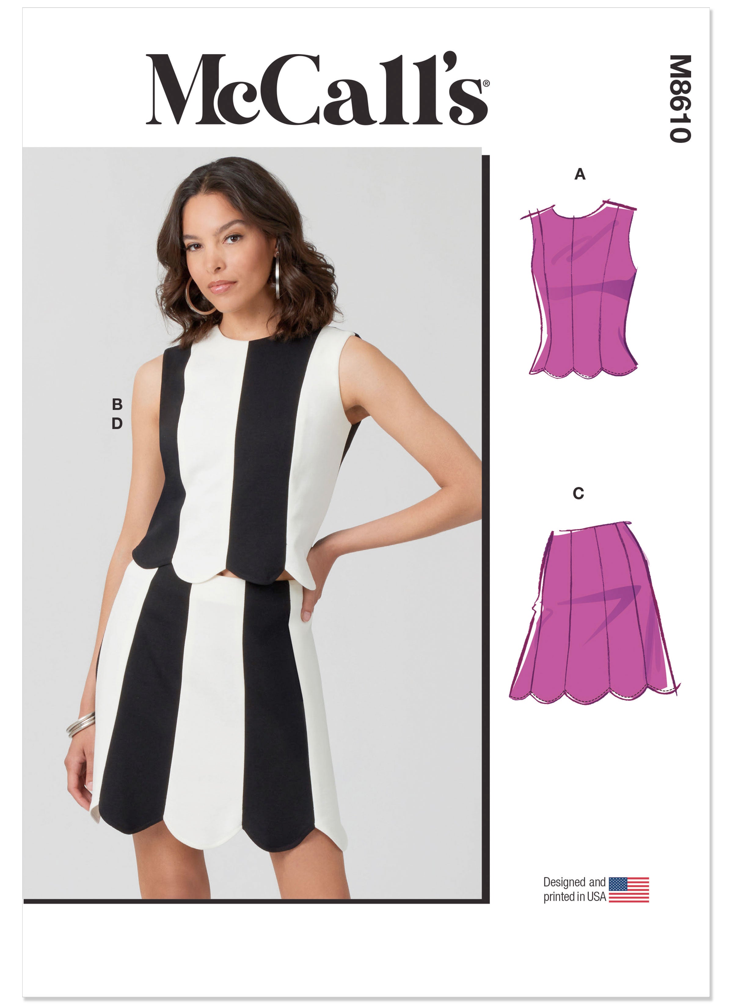 McCall's Misses' Fitted Knit Top and Skirt M8610