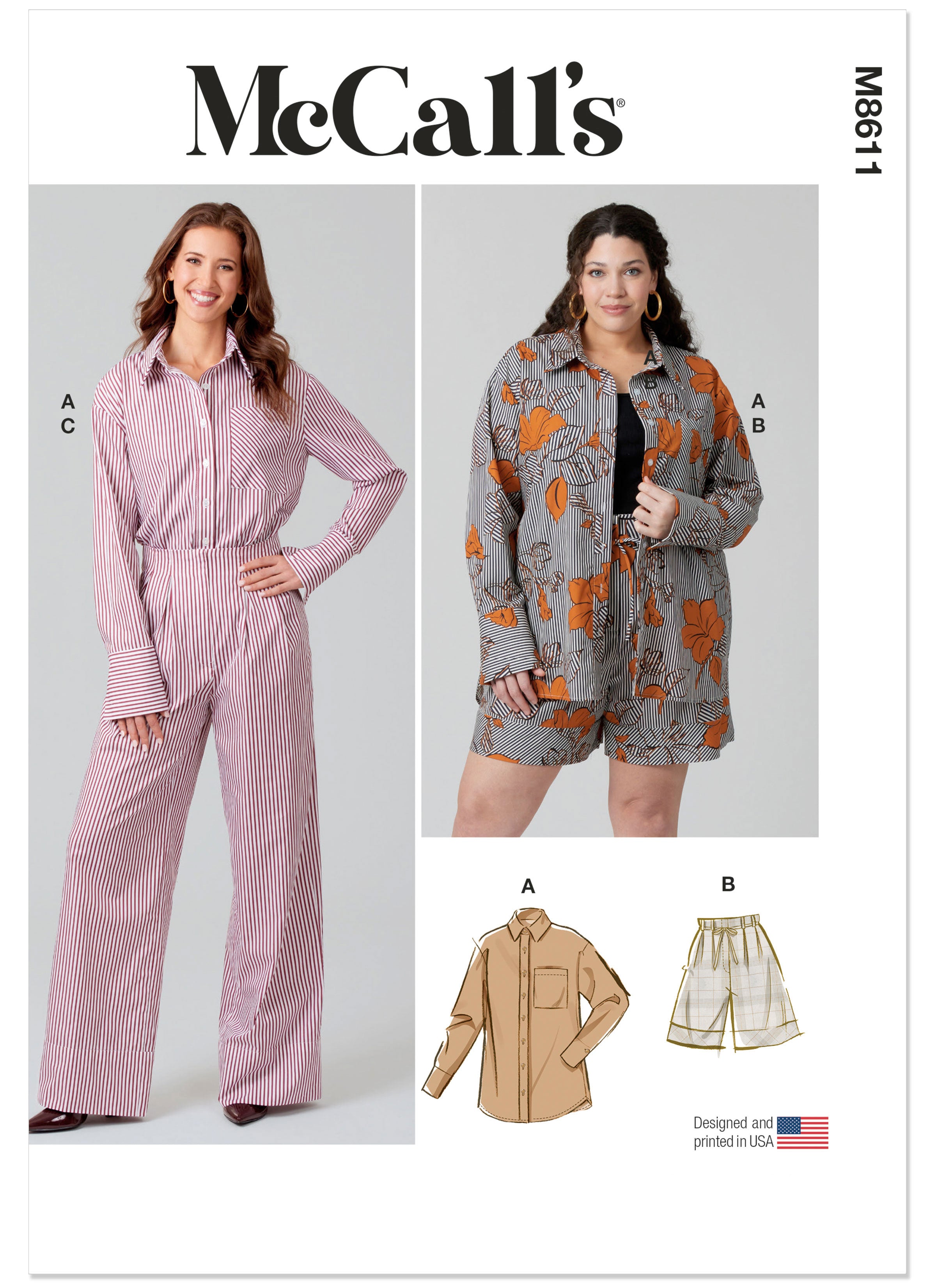 McCall's Misses' and Women's Shirt, Shorts and Trousers M8611