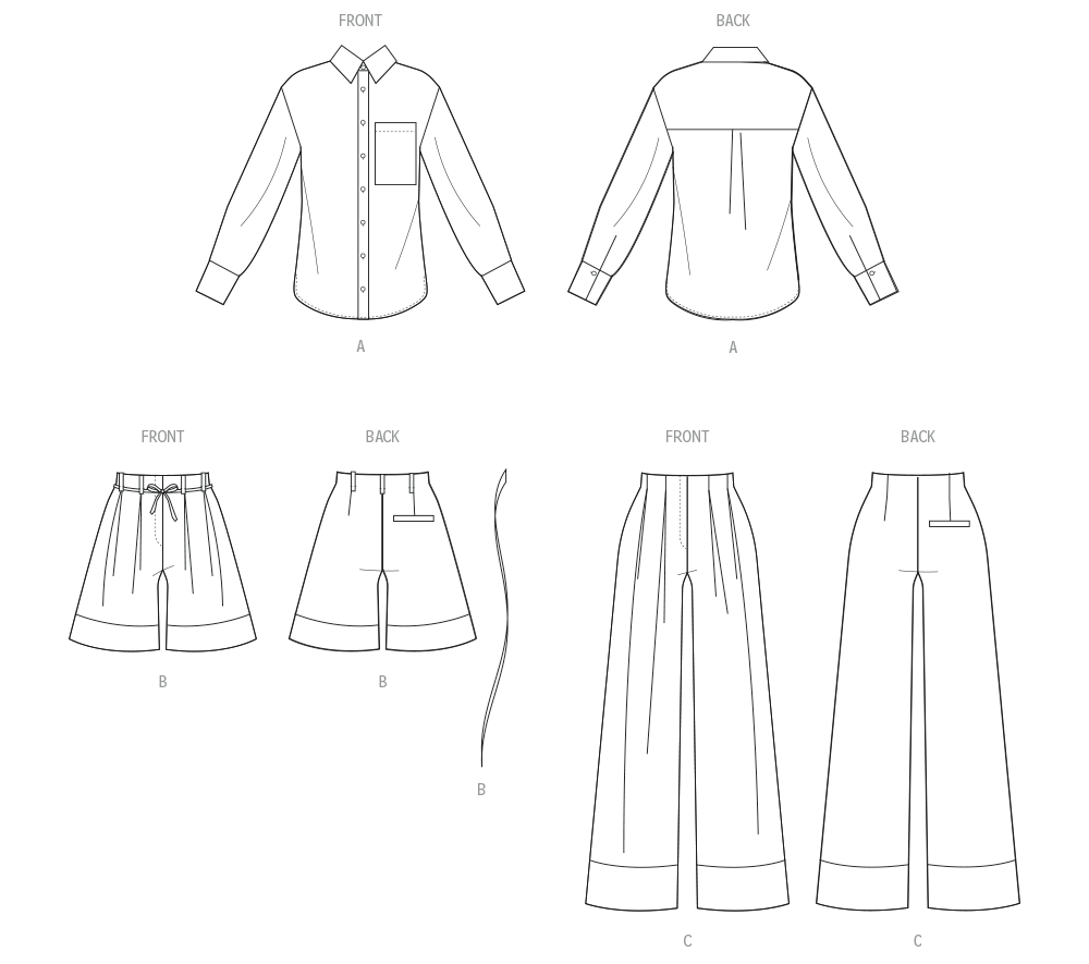 McCall's Misses' and Women's Shirt, Shorts and Trousers M8611