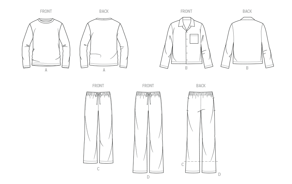 McCall's Men's Knit Pyjamas M8616