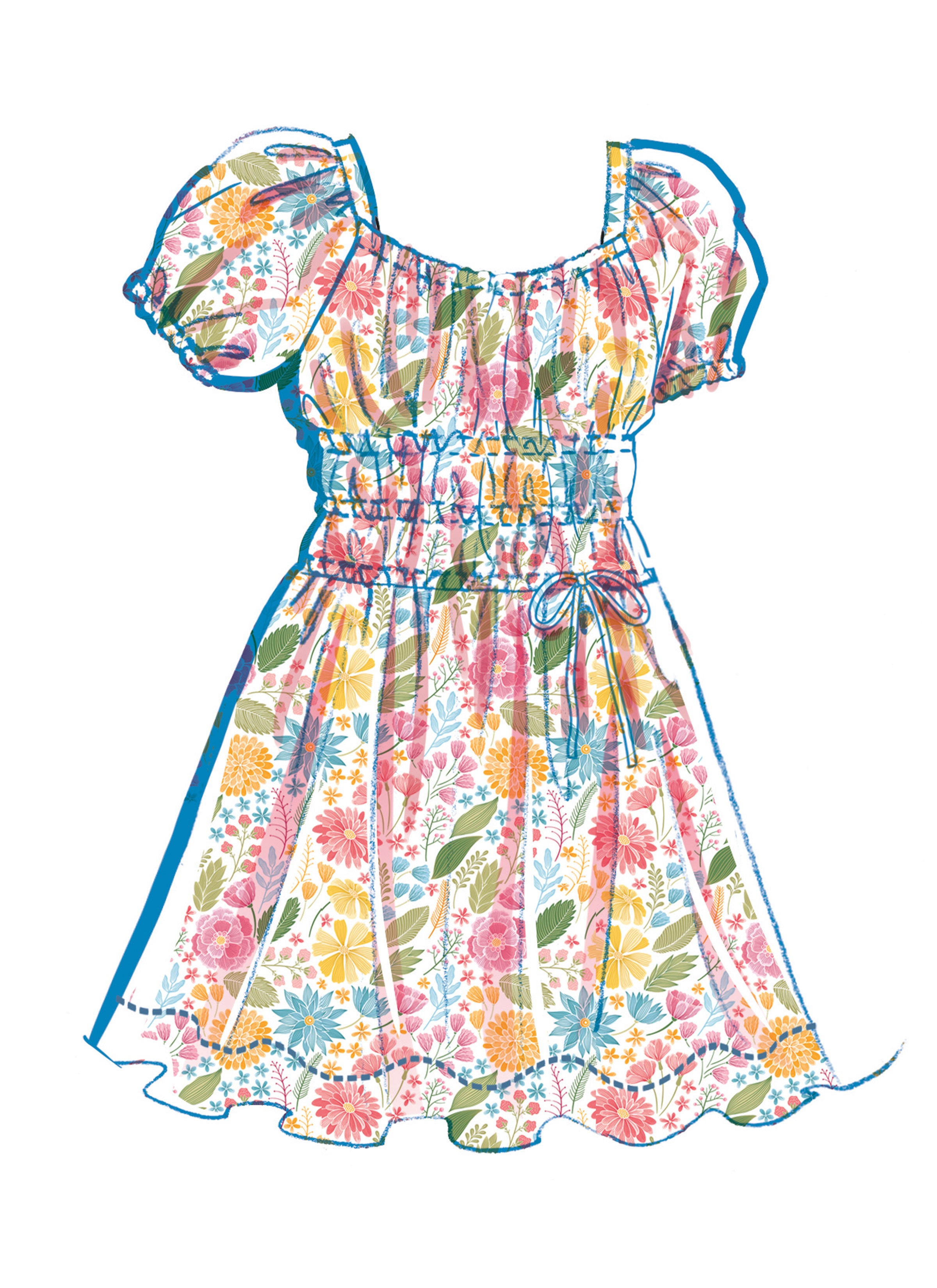 McCall's Girls' Ruched Dress, Top and Skirt M8619