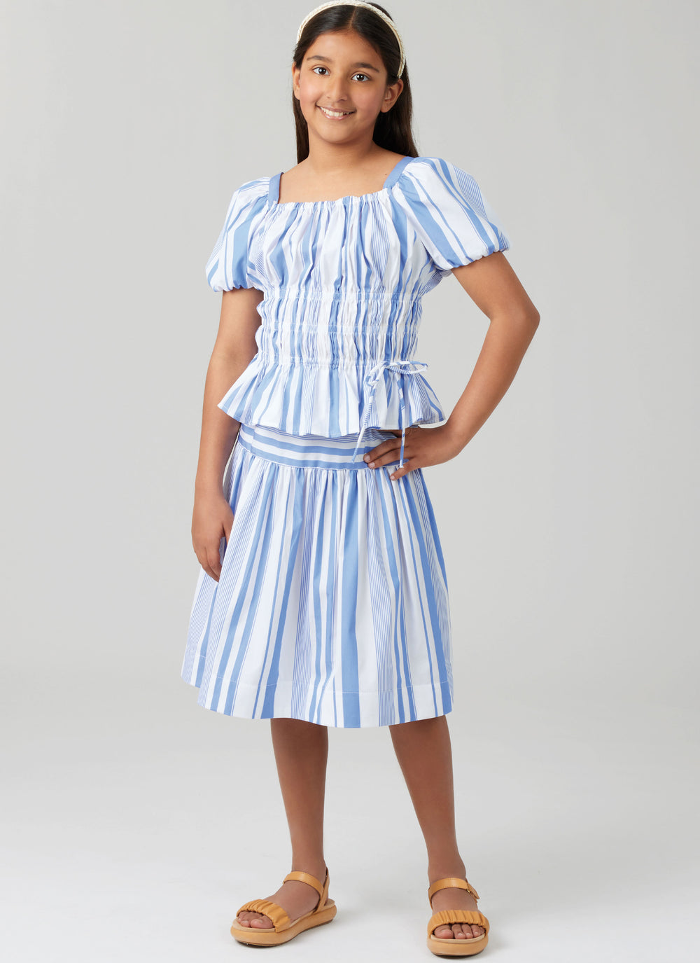 McCall's Girls' Ruched Dress, Top and Skirt M8619