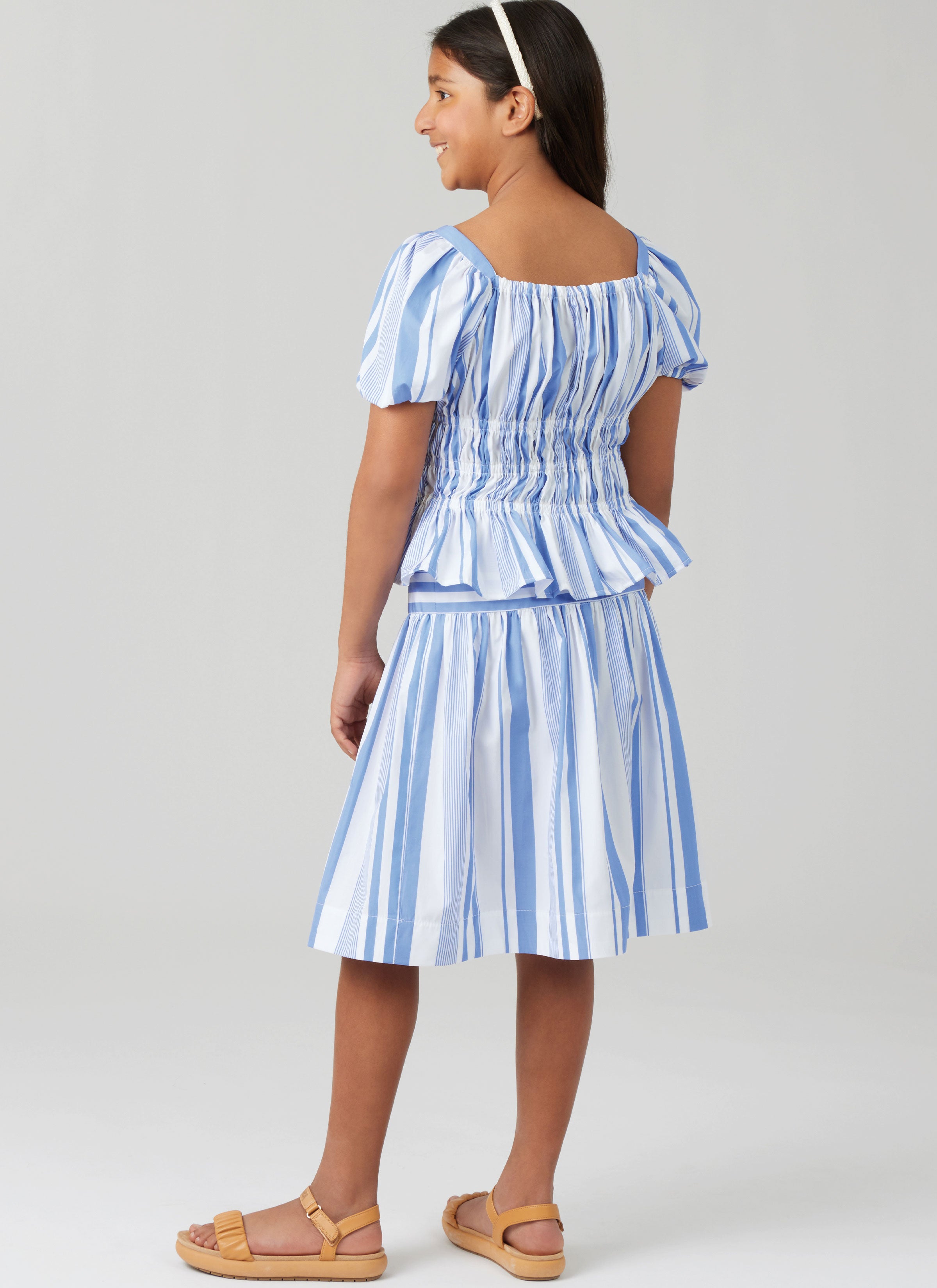 McCall's Girls' Ruched Dress, Top and Skirt M8619