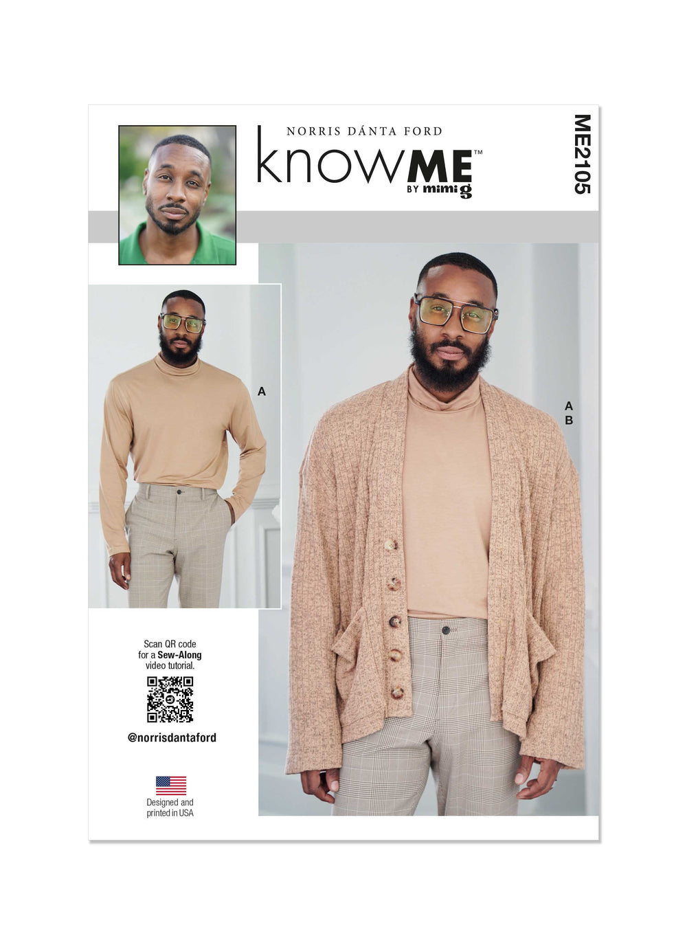 Know Me Men's Turtleneck & Cardigan ME2105