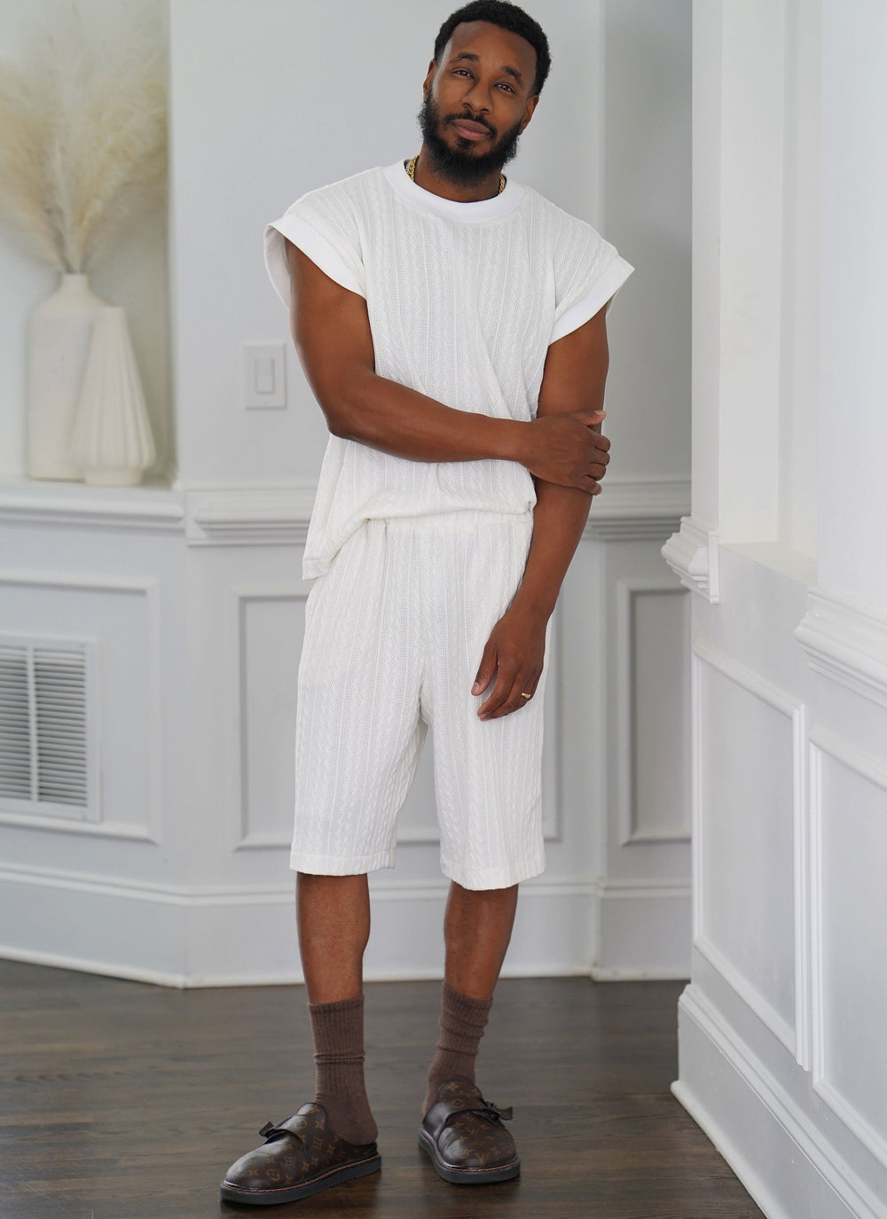 Know Me Men's Knit Top and Shorts ME2130