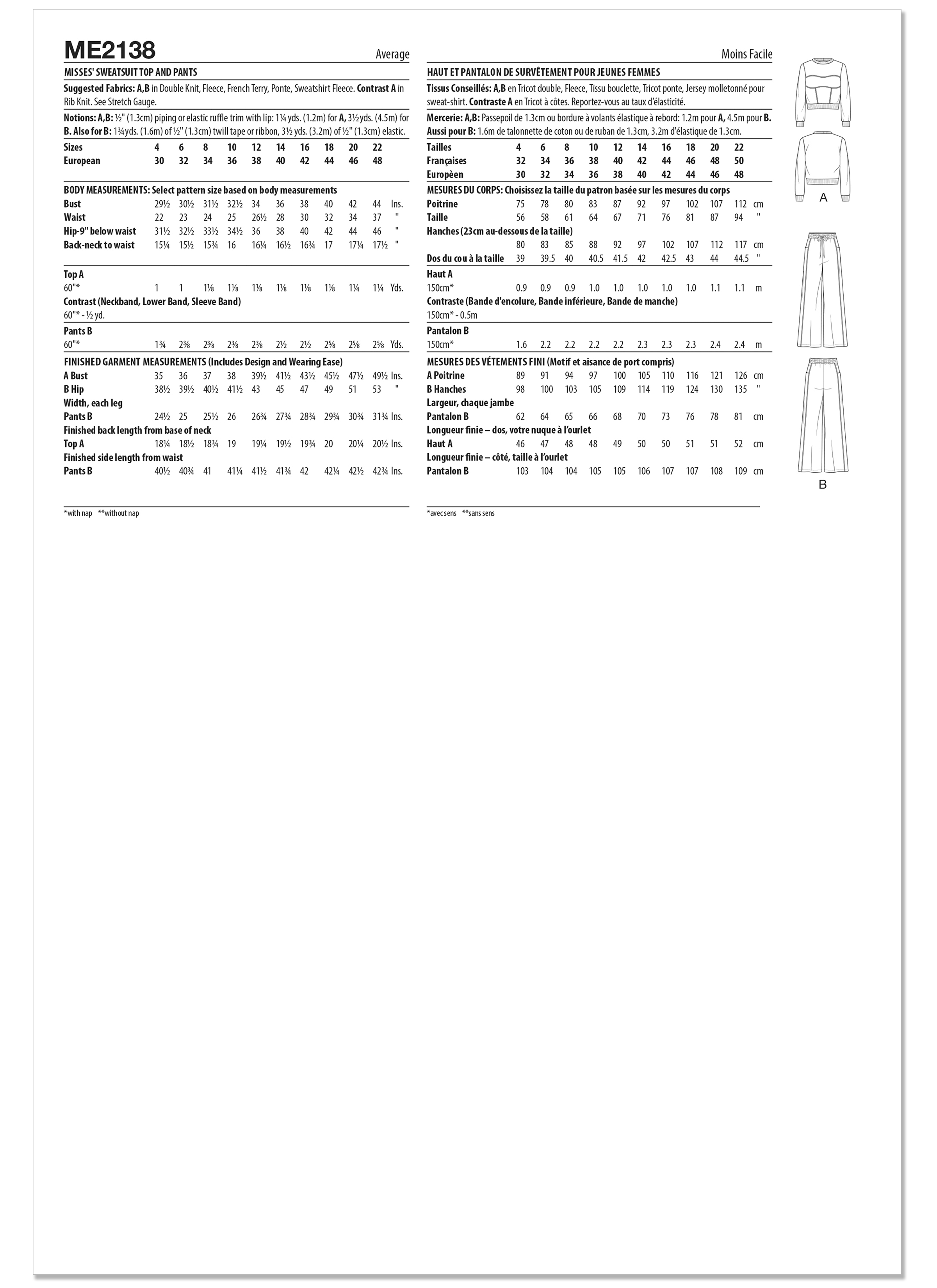 Know Me Misses' Sweatsuit Top and Trousers ME2138