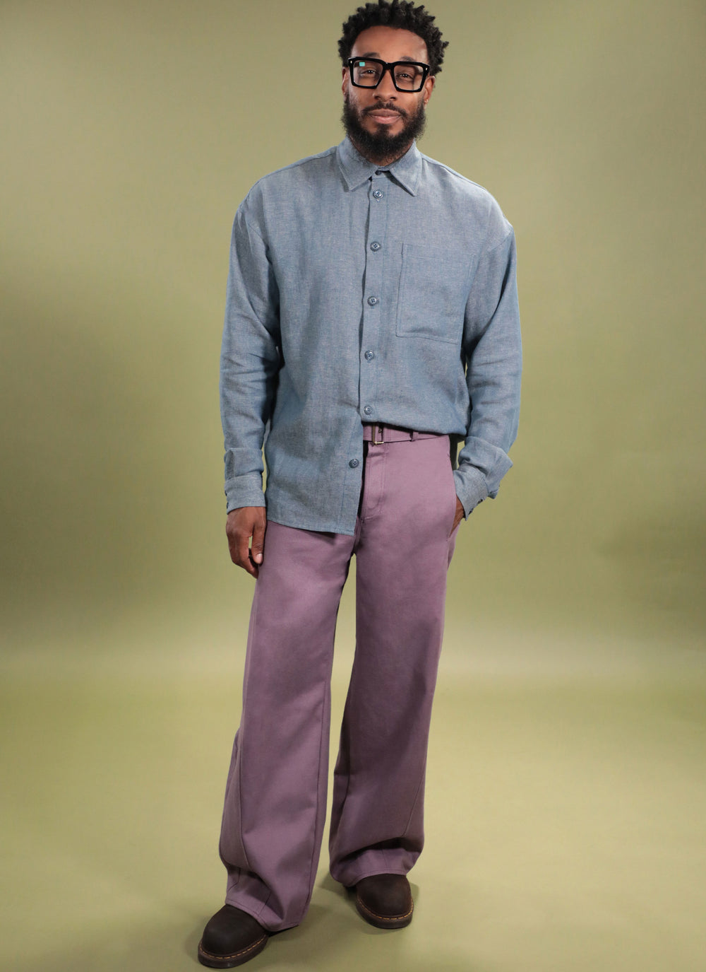Know Me Men's Shirt and Jeans with Belt ME2142