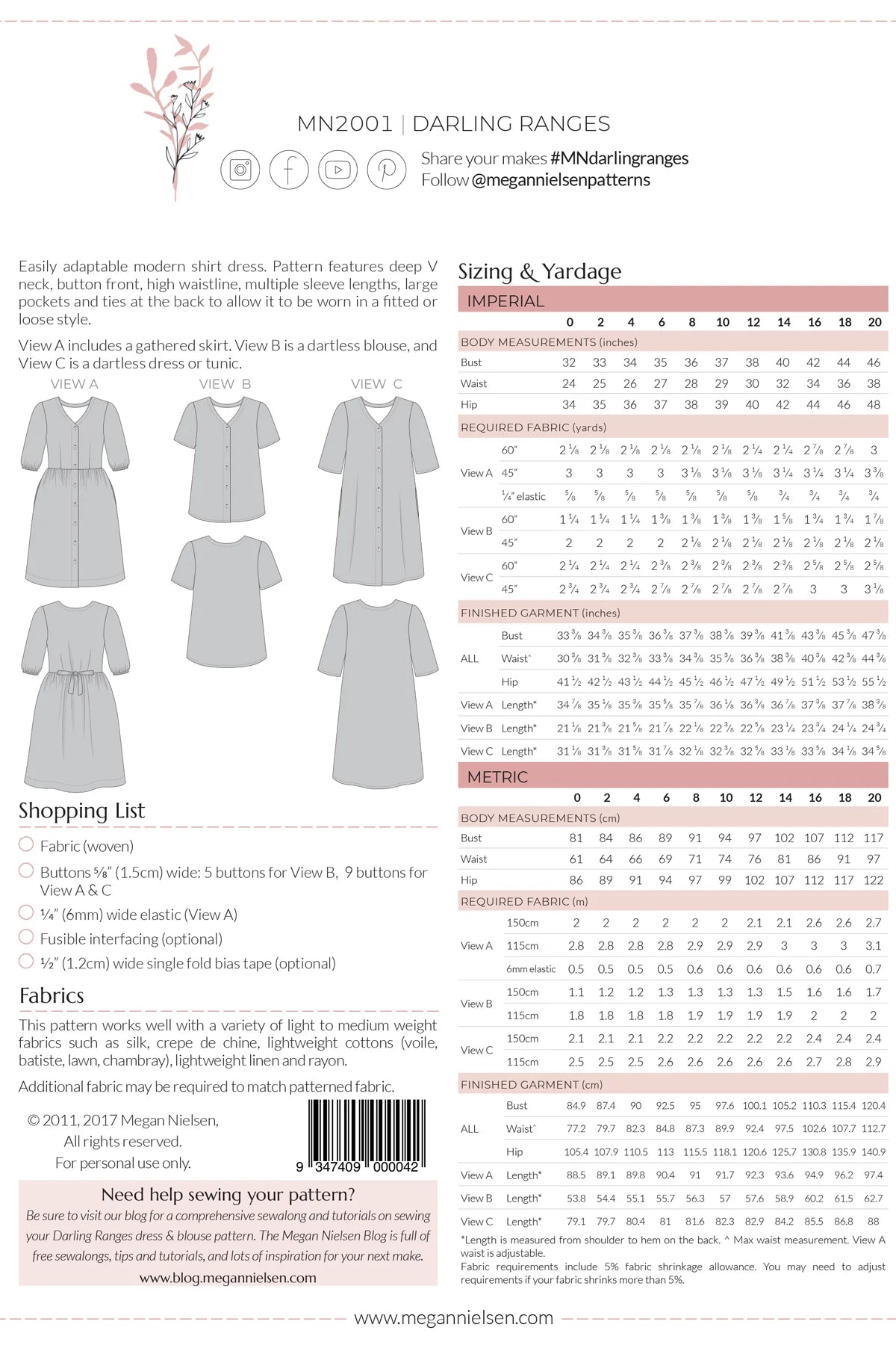 Megan Nielsen Darling Ranges Dress and Blouse